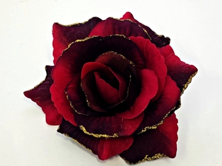 Роза бархатная крупная тонир с золотом 
