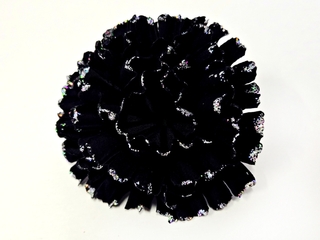 Гвоздика бархатная черная с серебром 11,5см  №51095